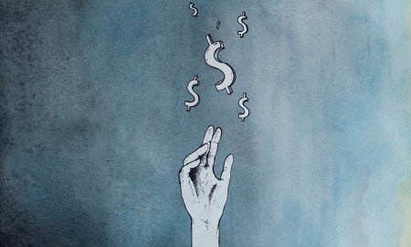 Human hand reaching for money